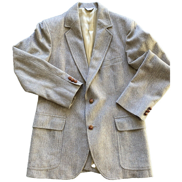 Pendleton Other - Vtg PENDLETON Men’s Tan Brown Herringbone 2 Button Wool Blazer Jacket Size 40